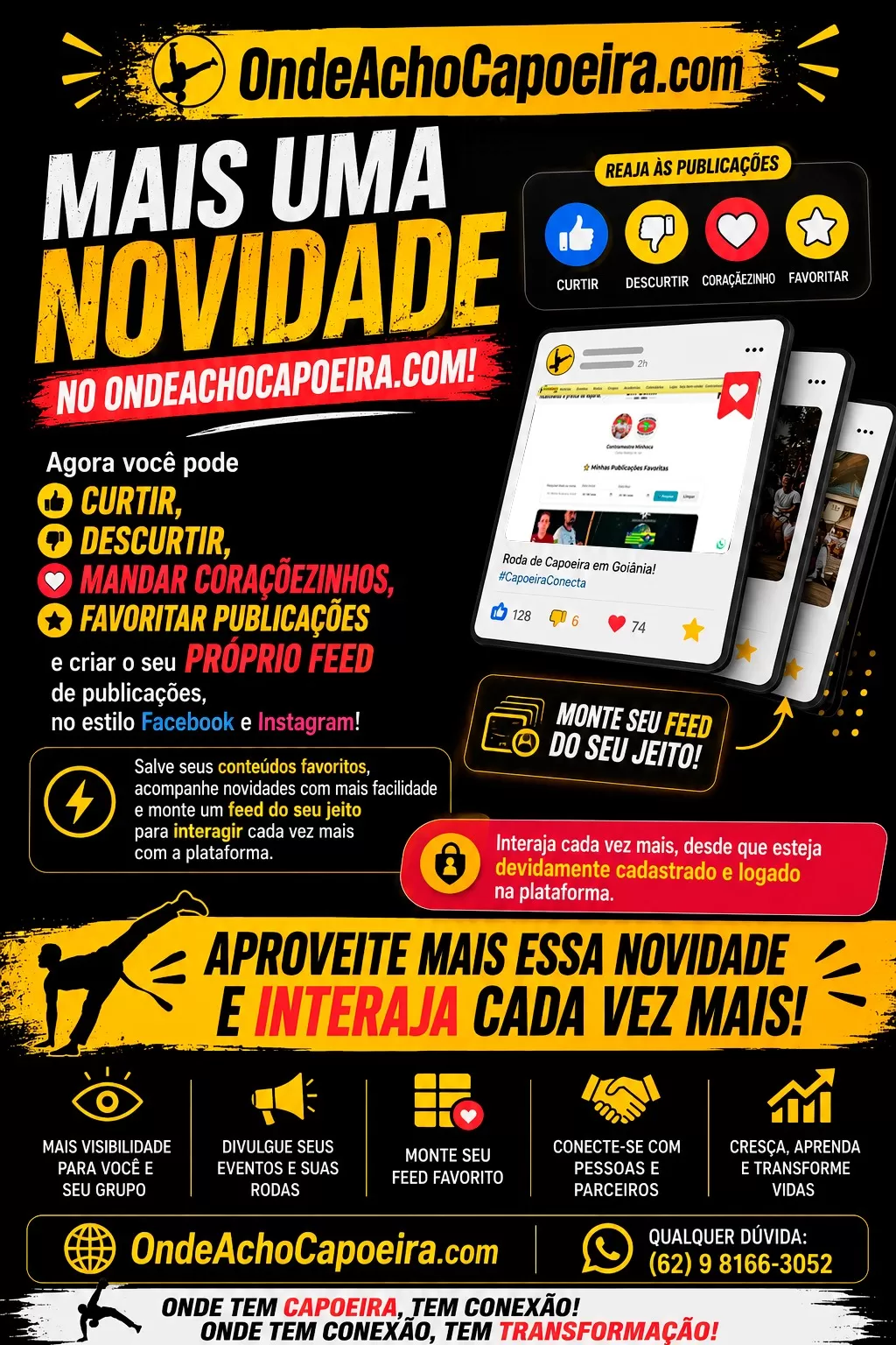 Cartaz do comunicado Novidade na Plataforma, agora com mais intereção