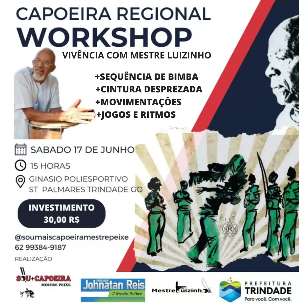 Cartaz do Evento WORKSHOP E VIVÊNCIA COM MESTRE LUIZINHO