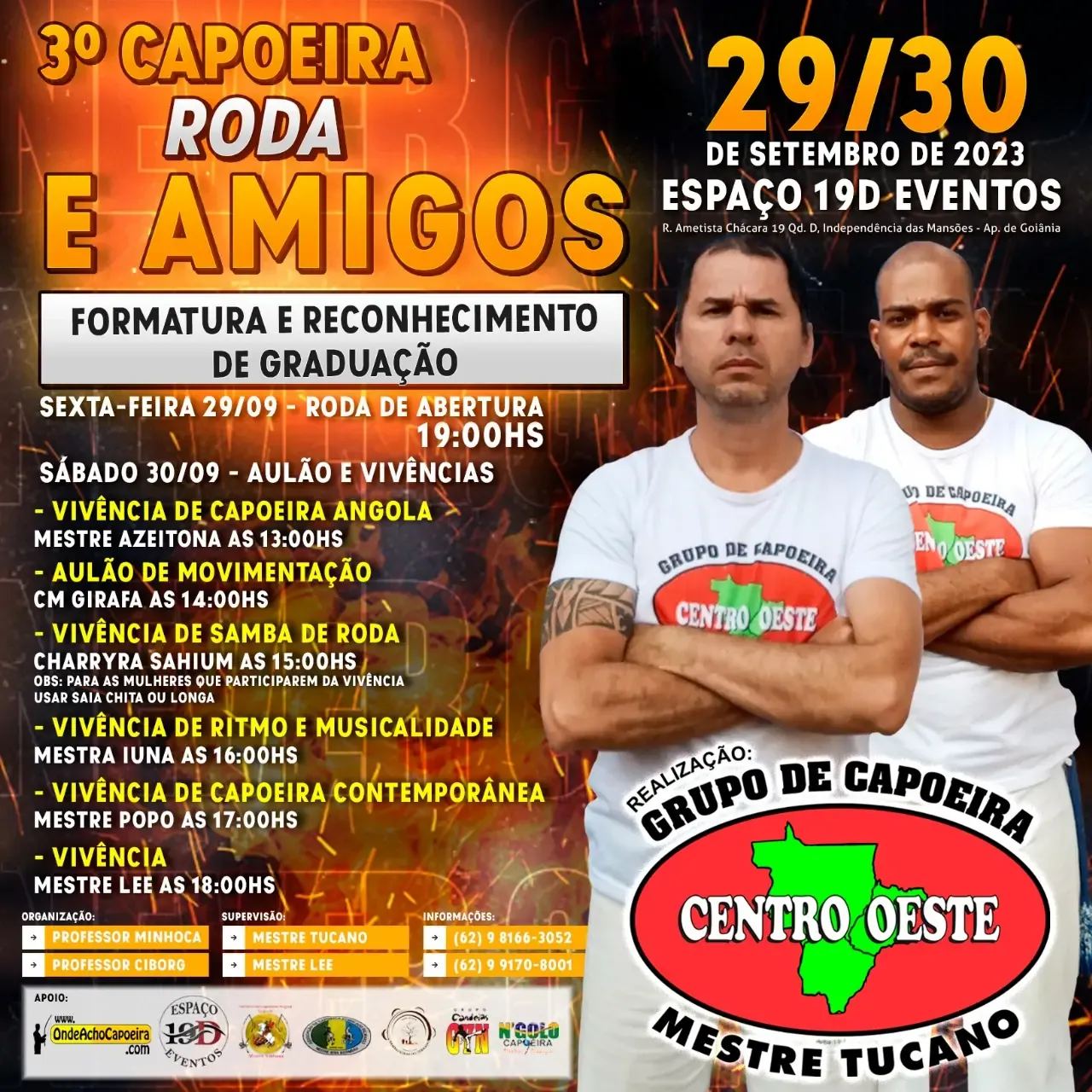 Cartaz do Evento 3º CAPOEIRA, RODA E AMIGOS