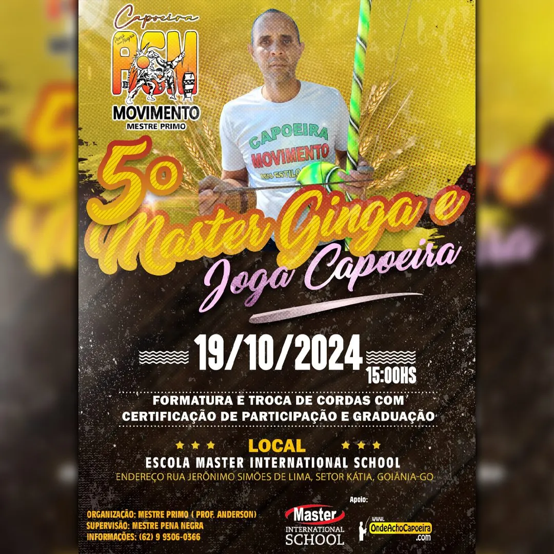 Cartaz do Evento 5º Master Ginga e Joga Capoeira