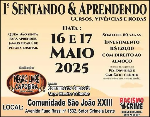 Cartaz do Evento 1º Sentando e Aprendendo