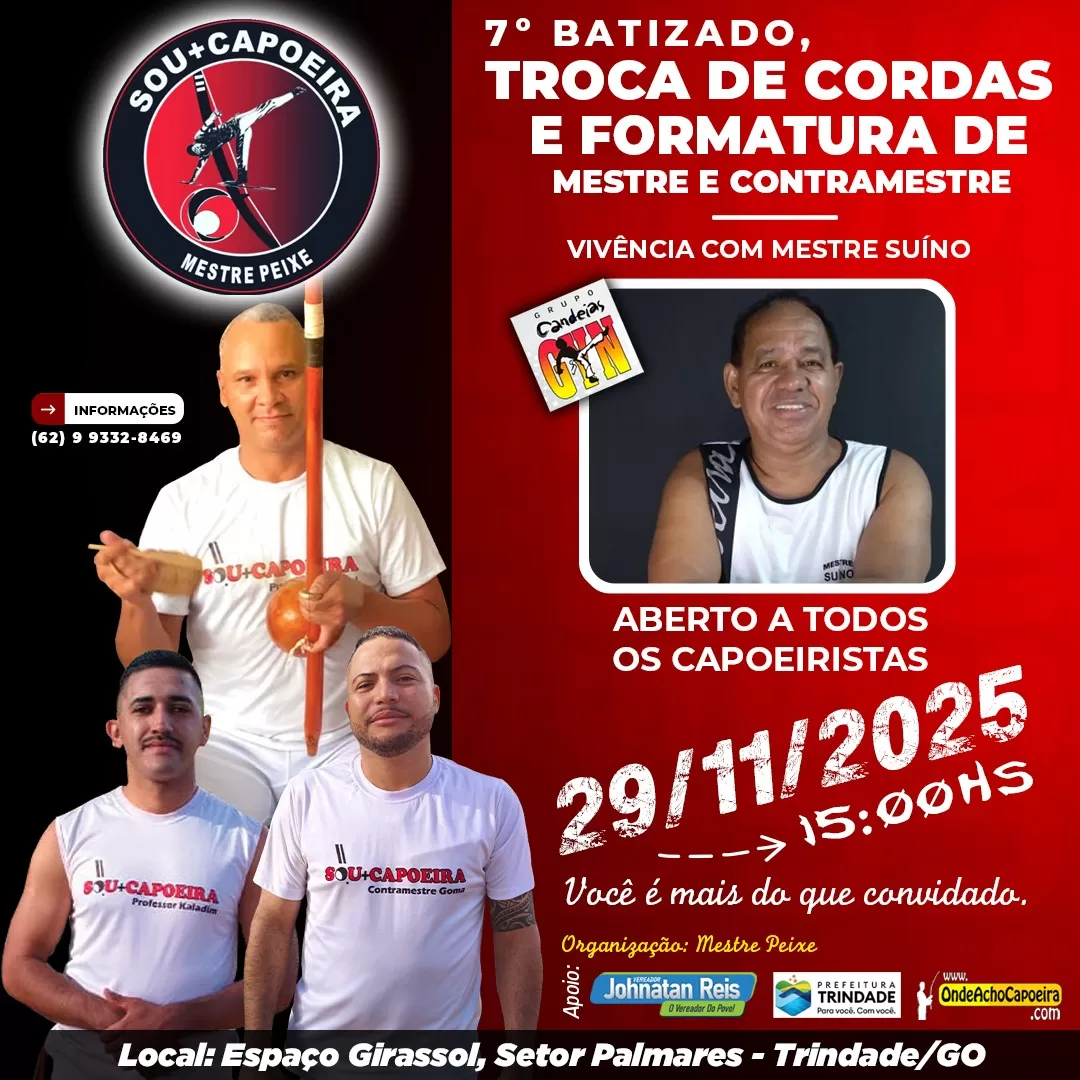 Cartaz do Evento 7º Batizado e Troca de Cordas e Formatura de Mestre e Contramestre