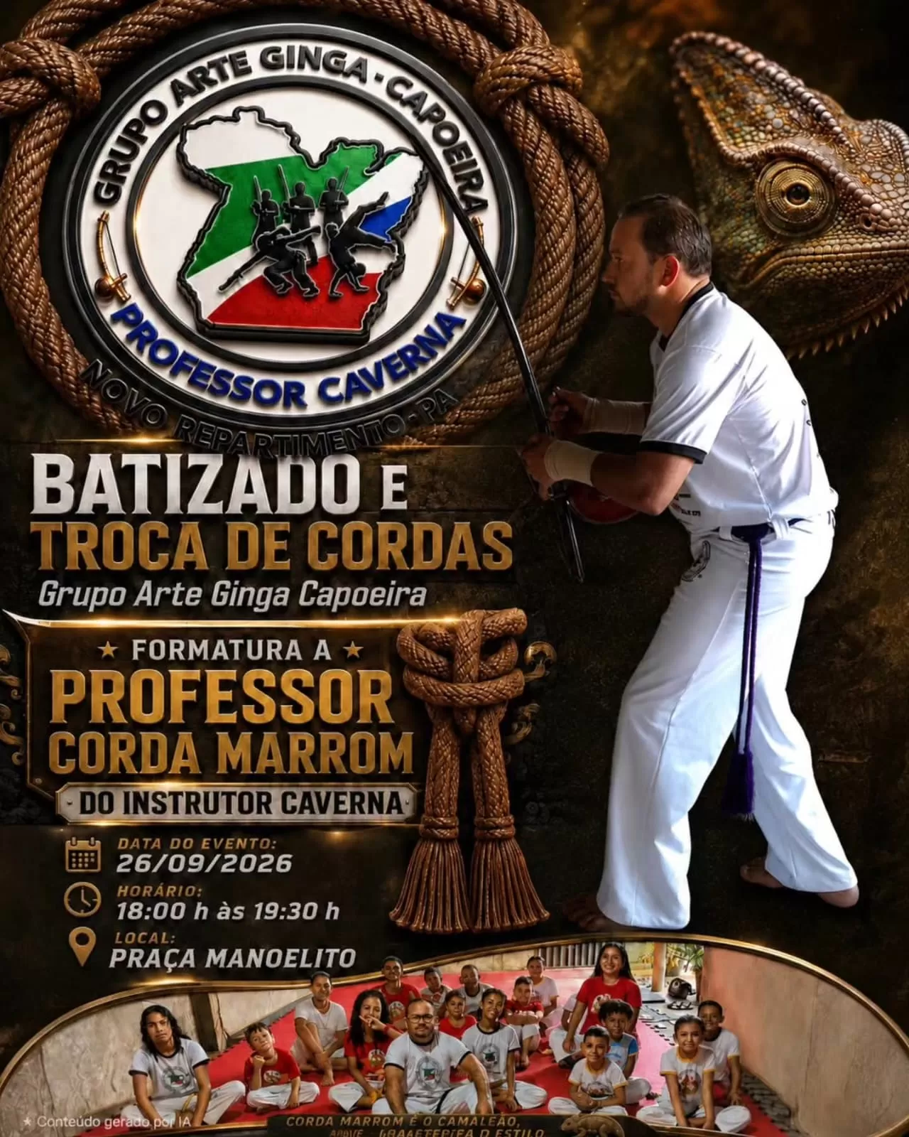 Cartaz da notícia Batizado e Troca de Cordas - 26/09/2026