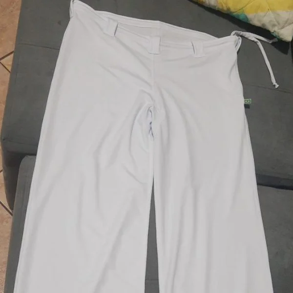 Calça de Capoeira Branca 100% Poliamida Adulta