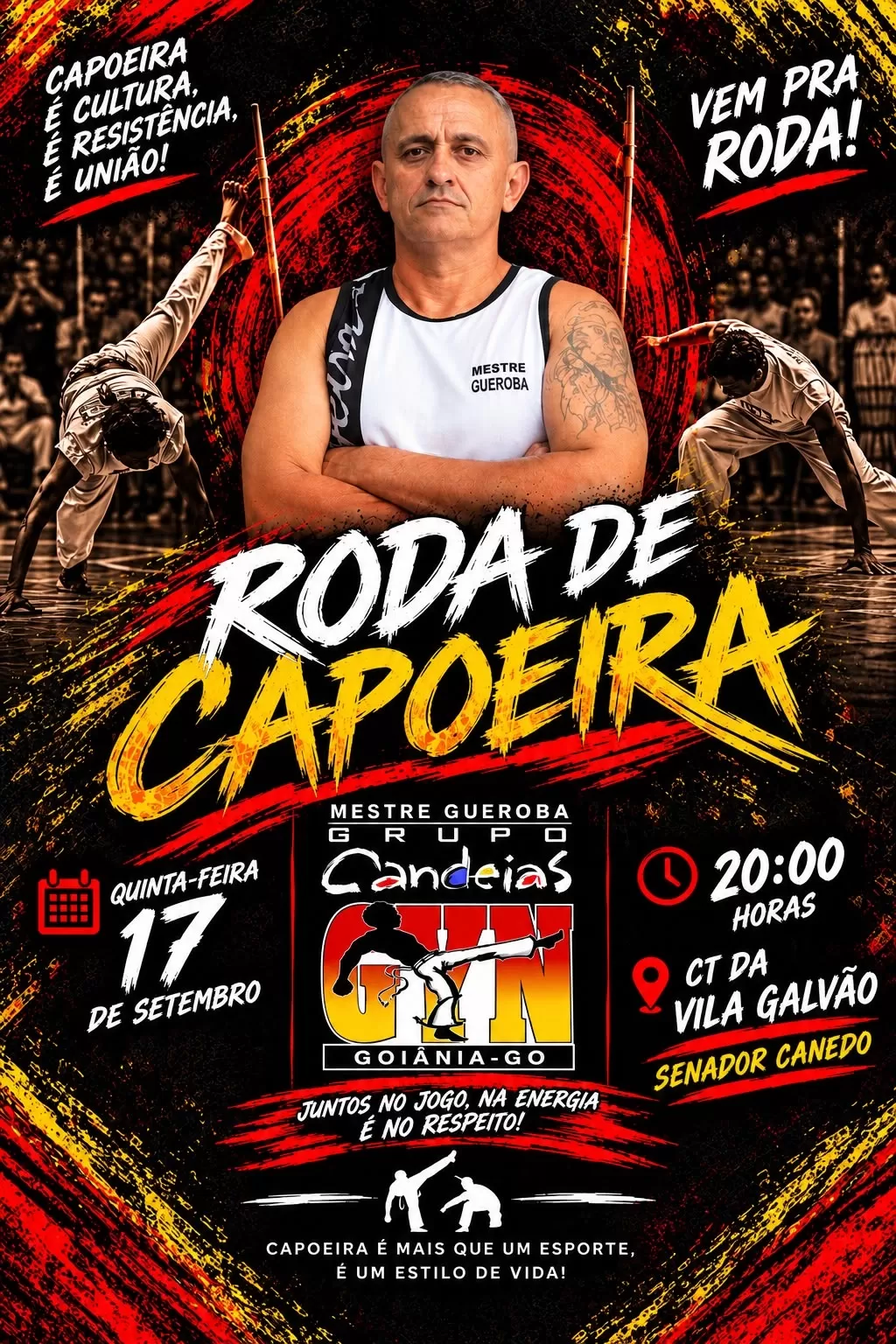 Cartaz da roda Roda de Capoeira